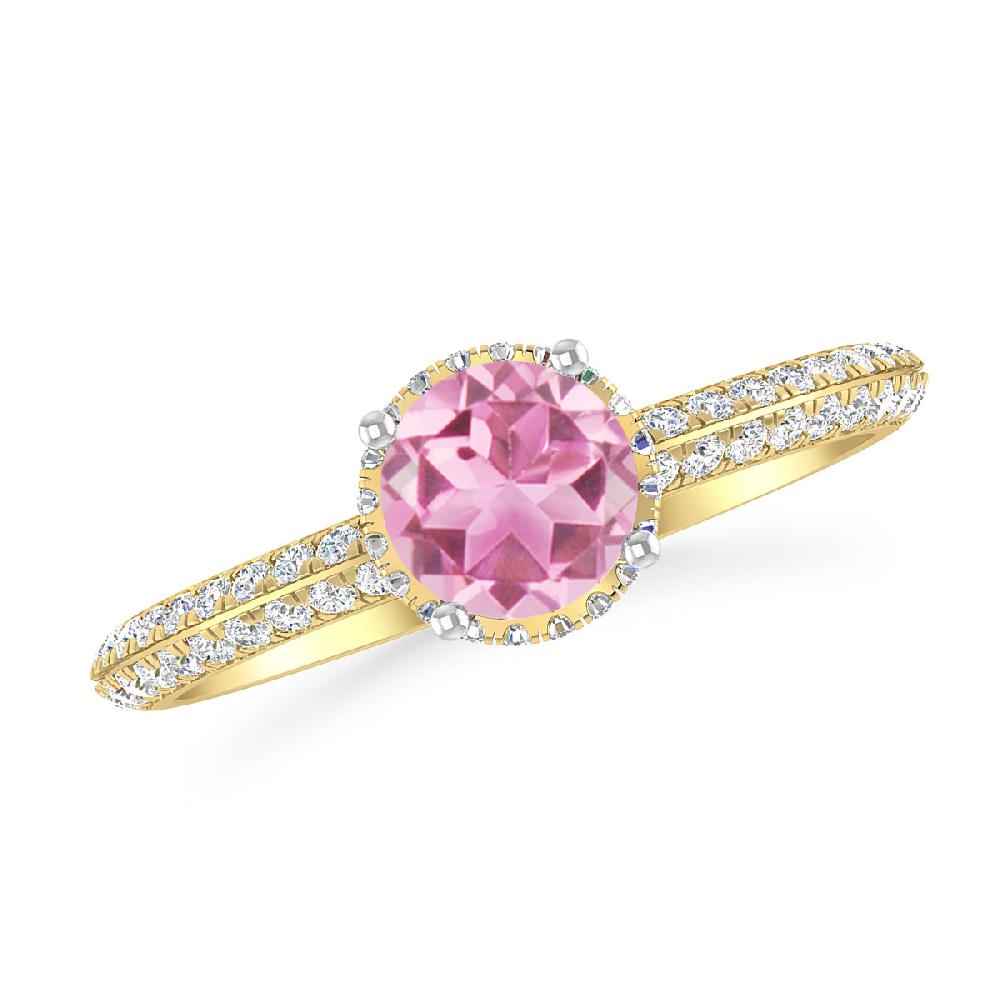 Yellow Gold - Pink Tourmaline