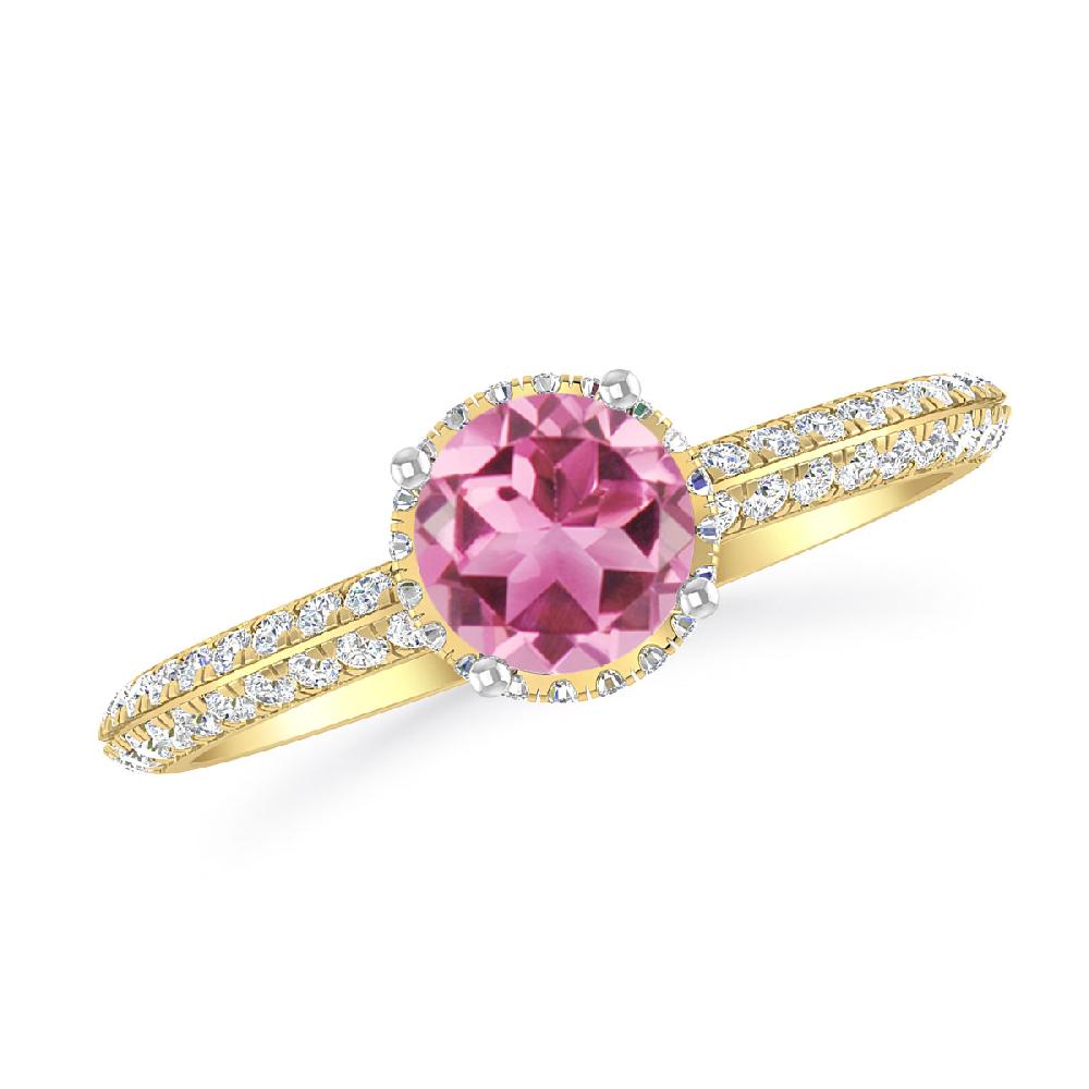 Yellow Gold - Pink Tourmaline