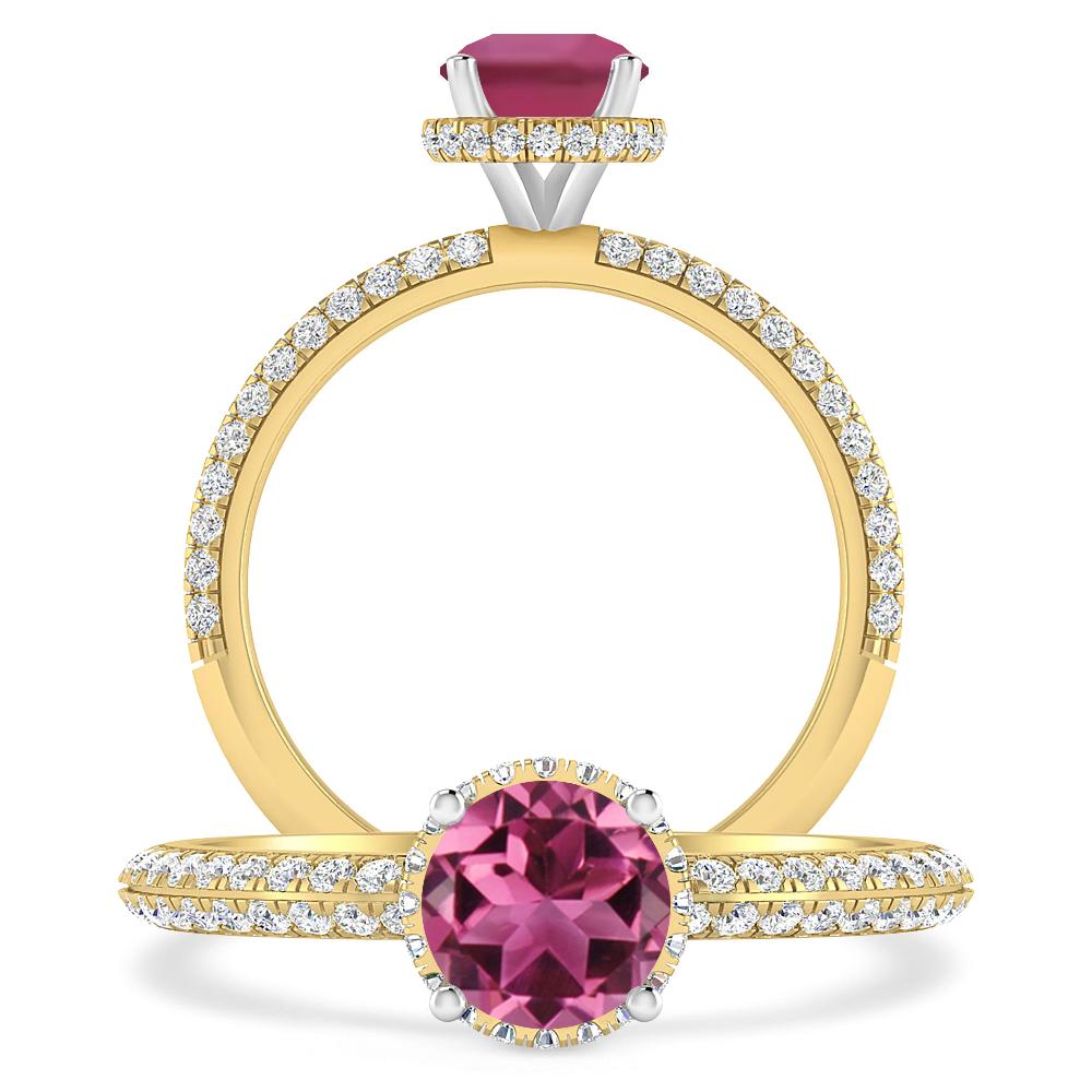 Yellow Gold - Pink Tourmaline