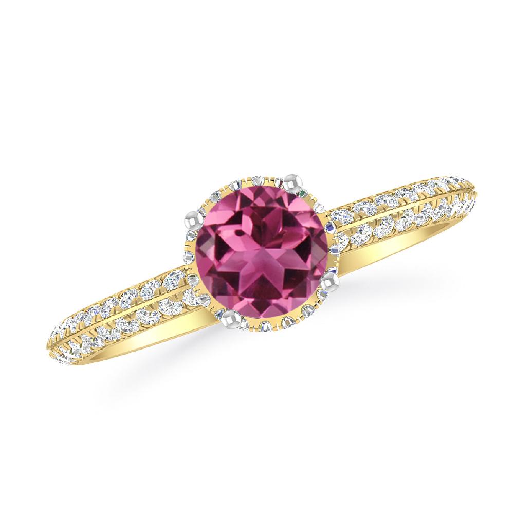 Yellow Gold - Pink Tourmaline