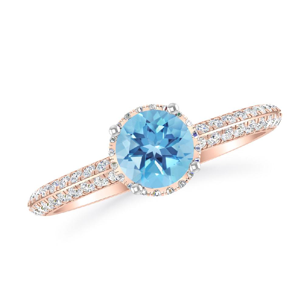 Rose Gold - Blue Topaz