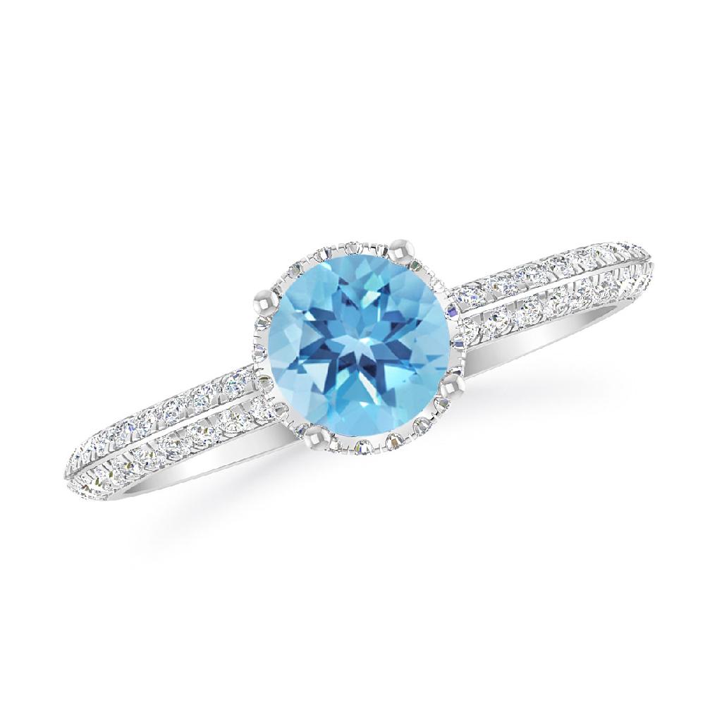 White Gold - Blue Topaz