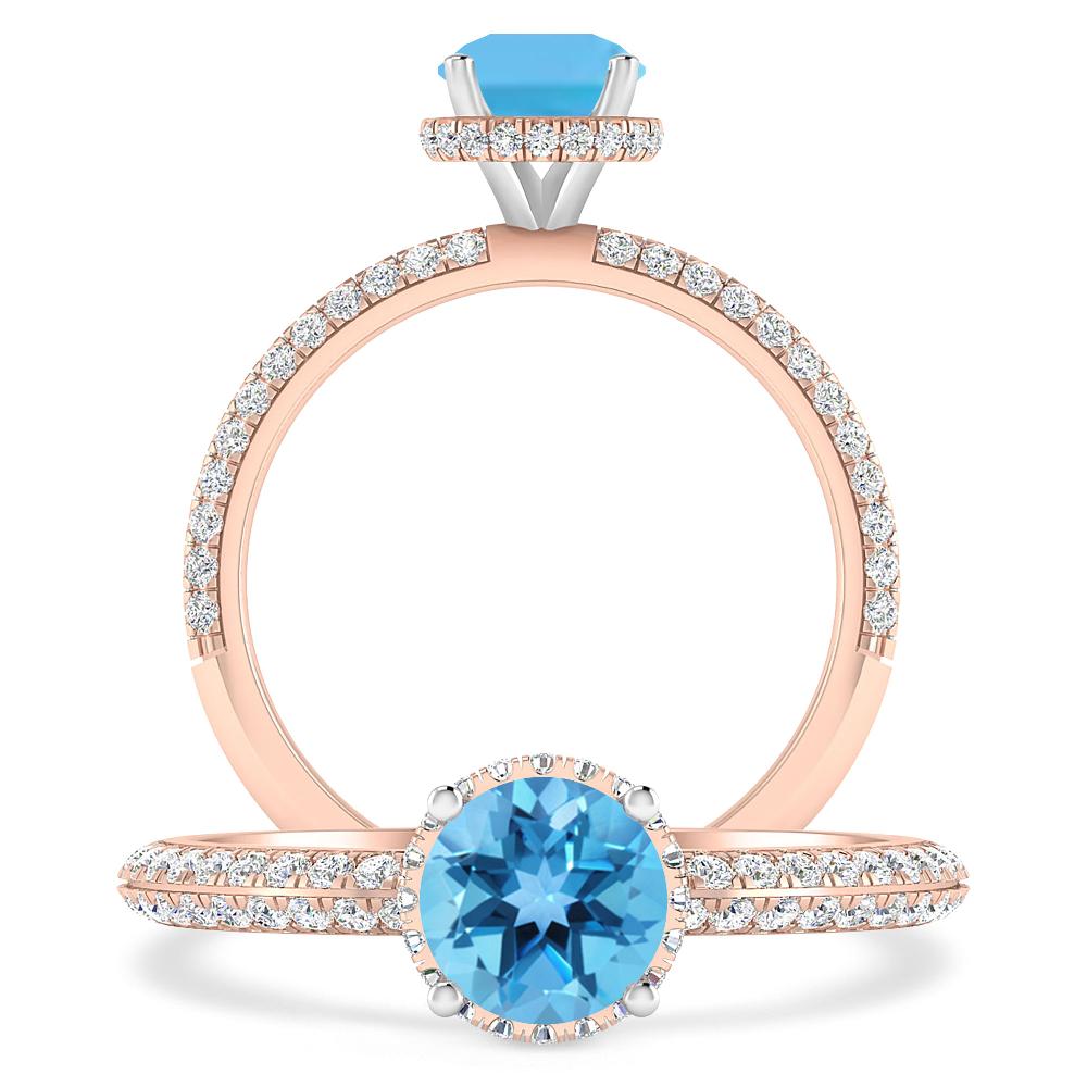 Rose Gold - Blue Topaz