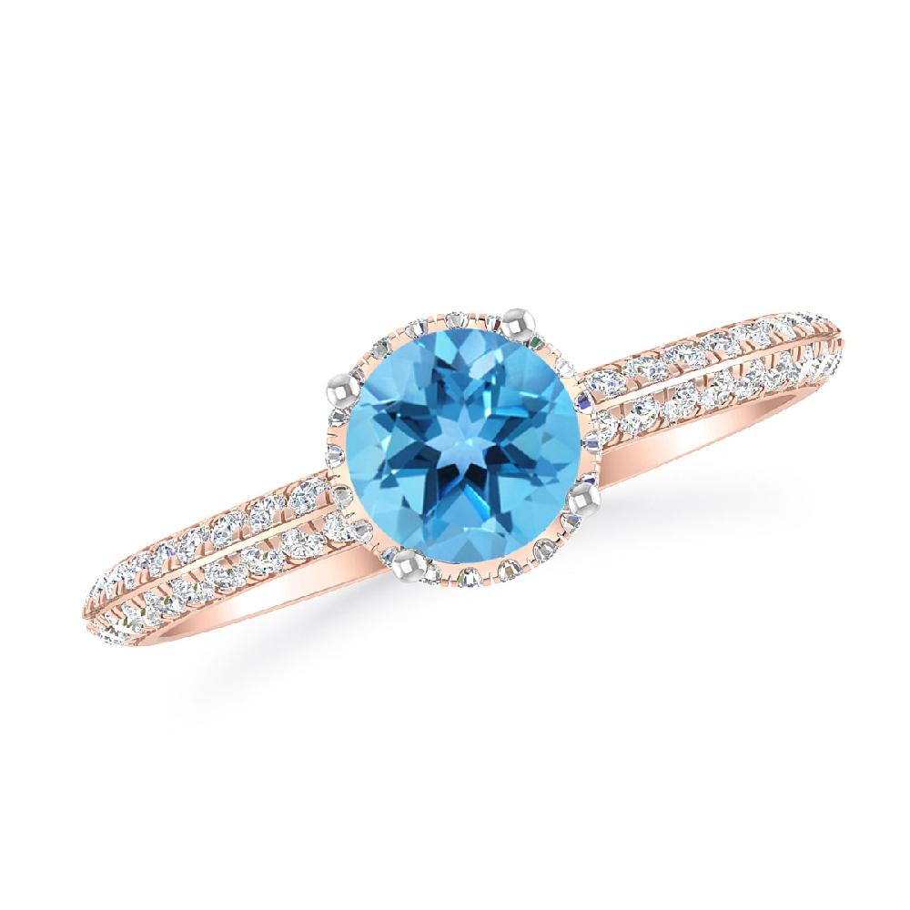 Rose Gold - Blue Topaz