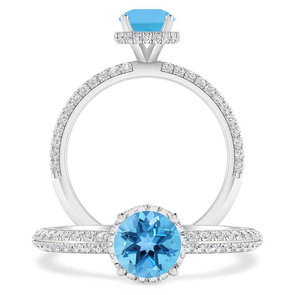 White Gold - Blue Topaz