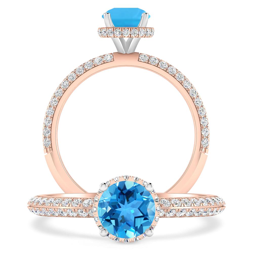 Rose Gold - Blue Topaz