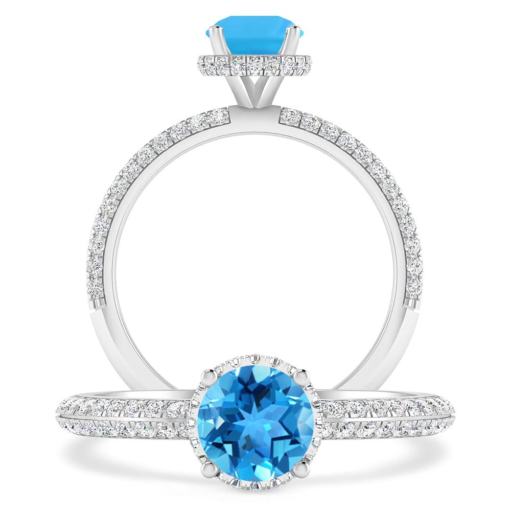 White Gold - Blue Topaz