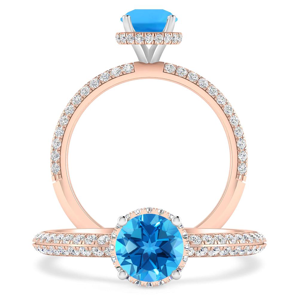 Rose Gold - Blue Topaz