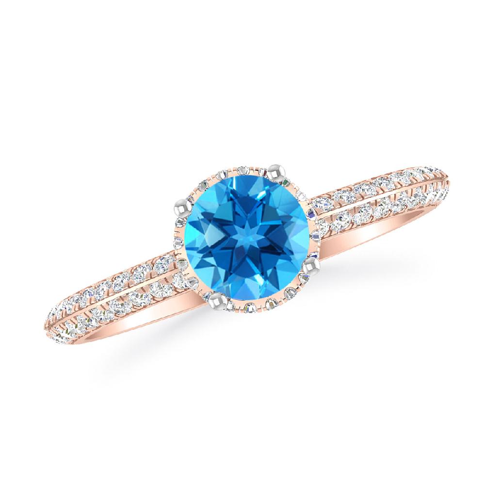 Rose Gold - Blue Topaz