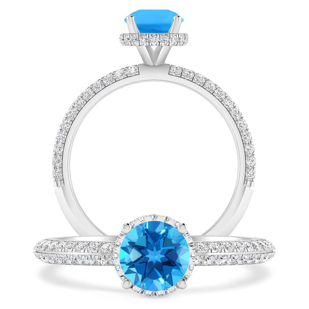 White Gold - Blue Topaz