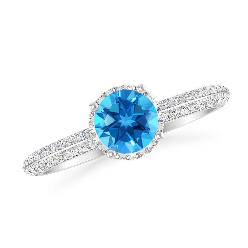 White Gold - Blue Topaz