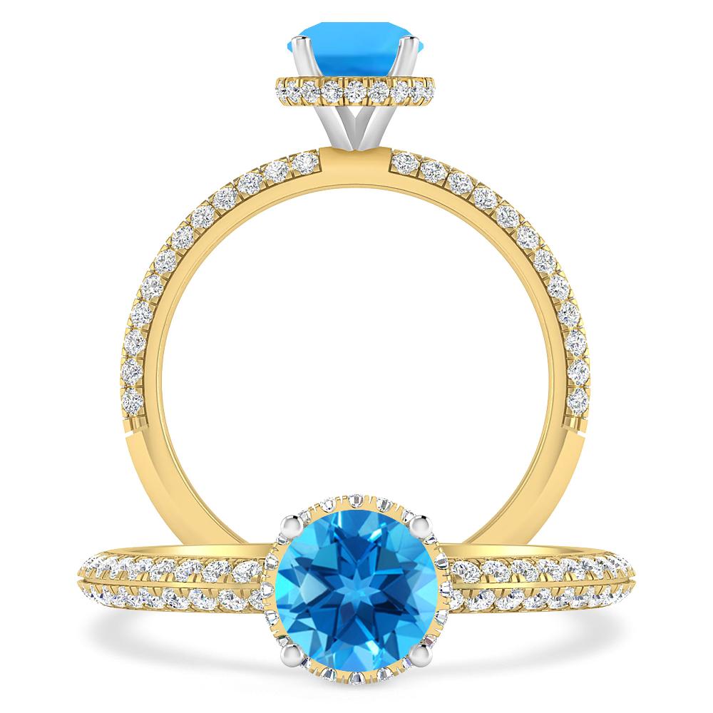 Yellow Gold - Blue Topaz