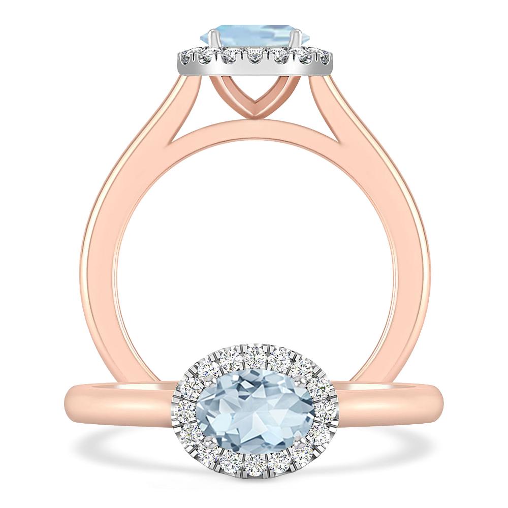 Rose Gold - Aquamarine