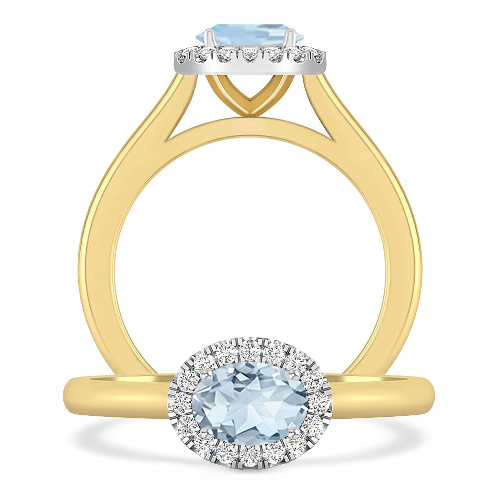 Yellow Gold - Aquamarine