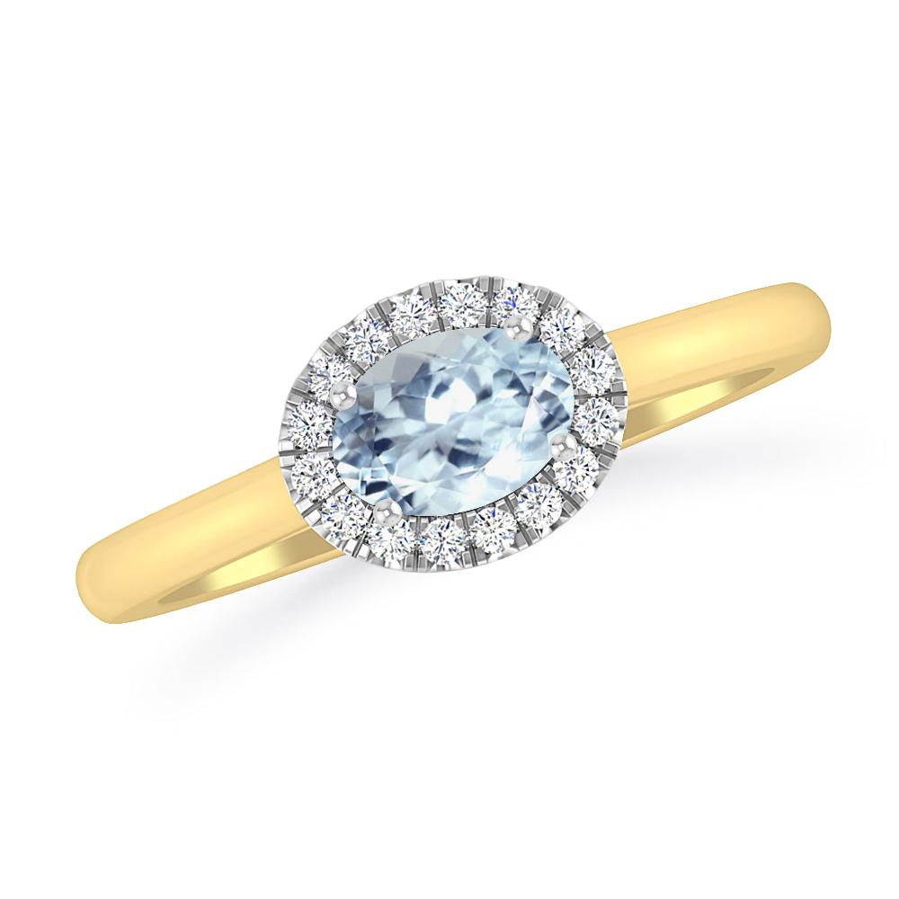 Yellow Gold - Aquamarine