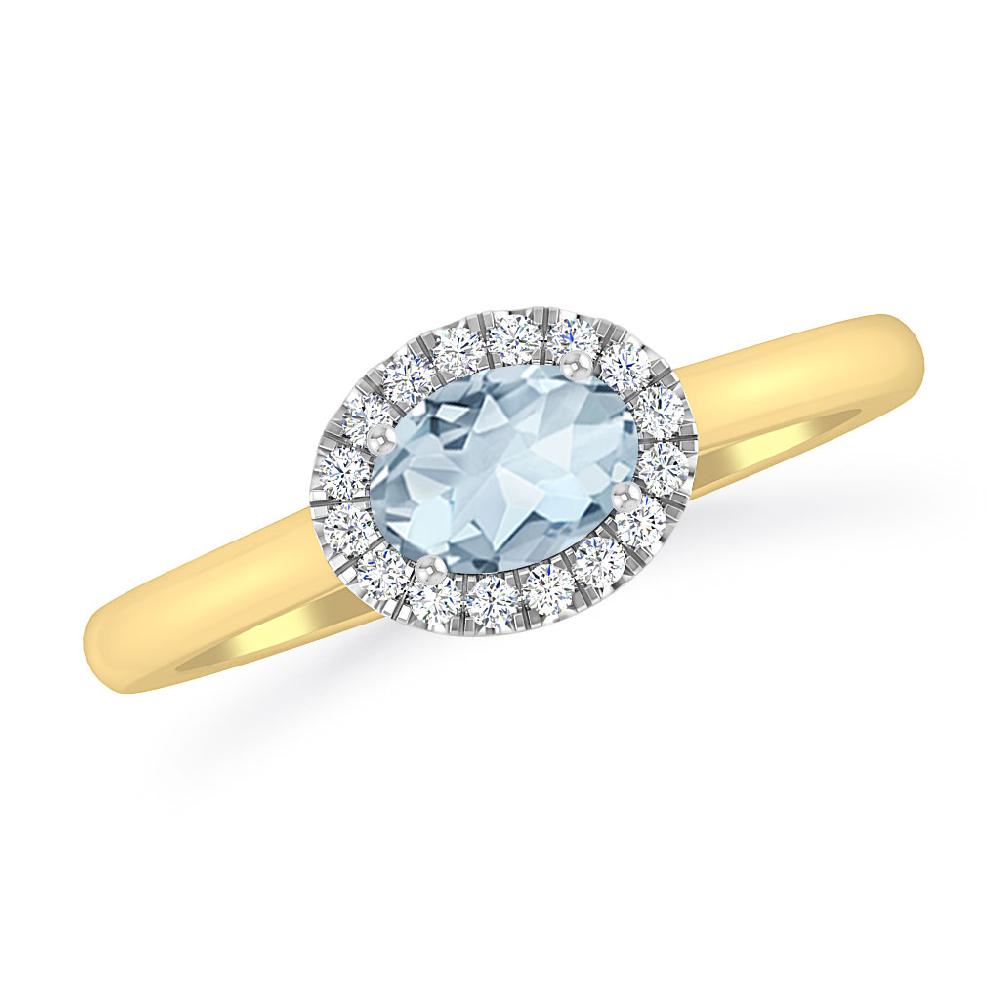 Yellow Gold - Aquamarine