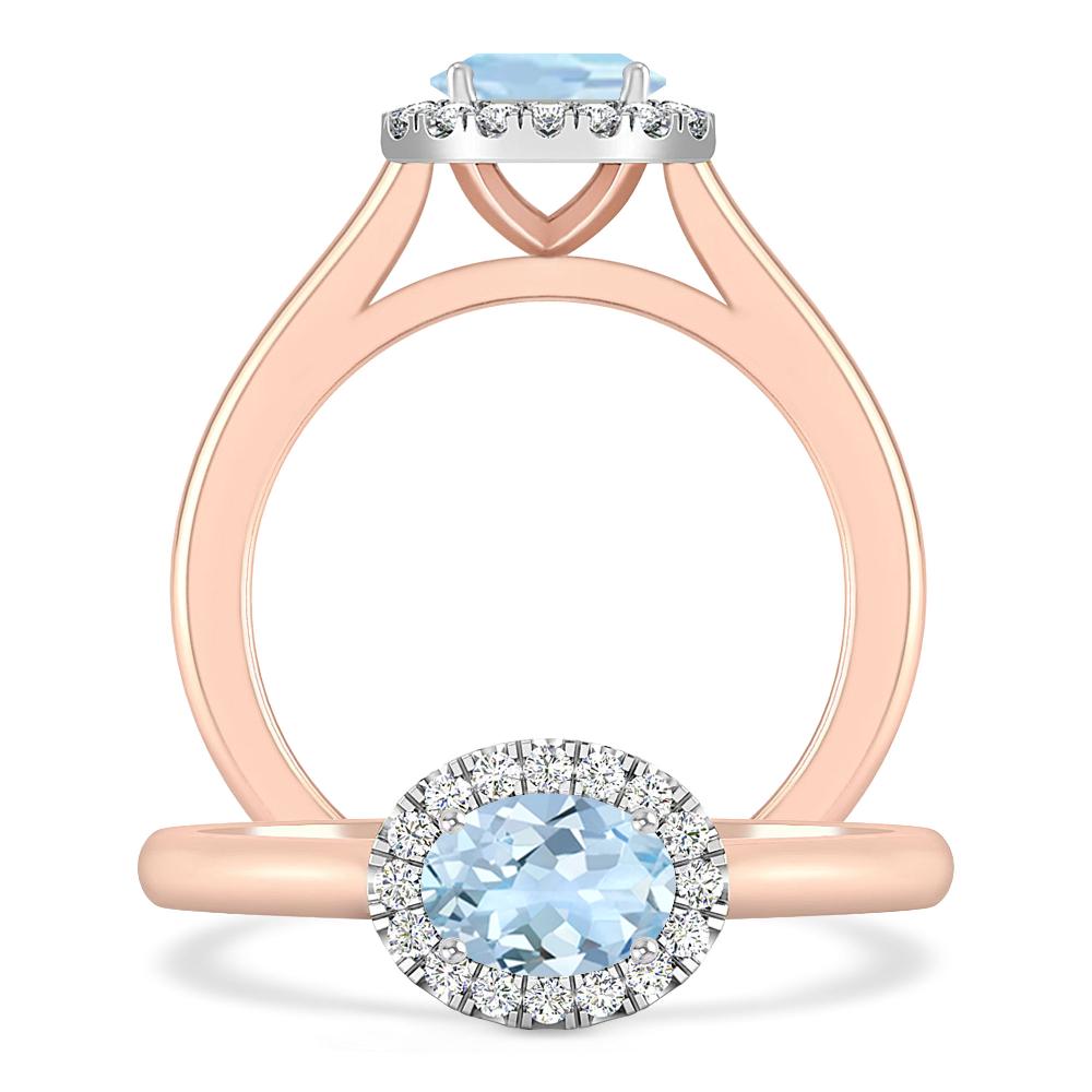 Rose Gold - Aquamarine