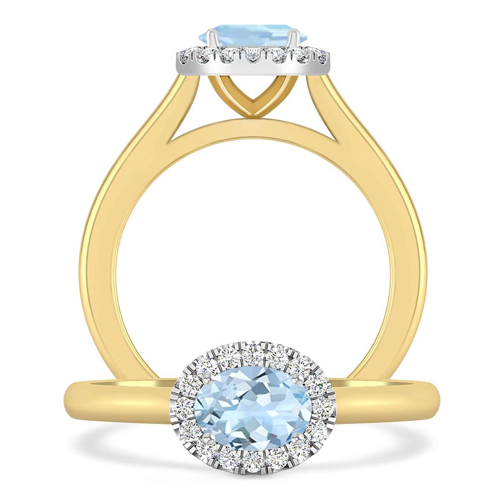 Yellow Gold - Aquamarine