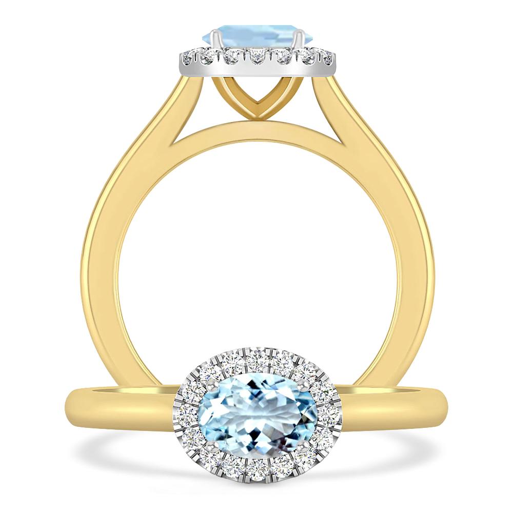 Yellow Gold - Aquamarine