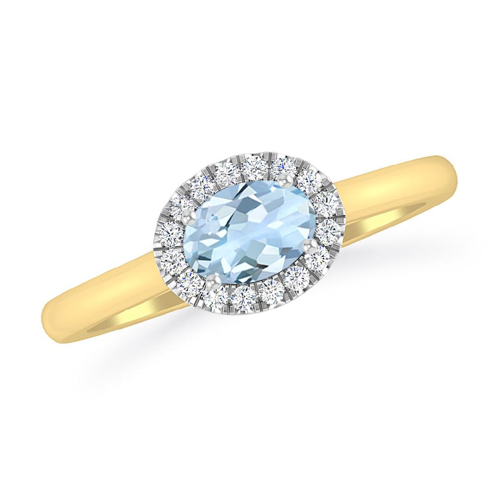 Yellow Gold - Aquamarine