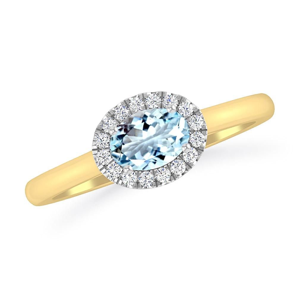 Yellow Gold - Aquamarine