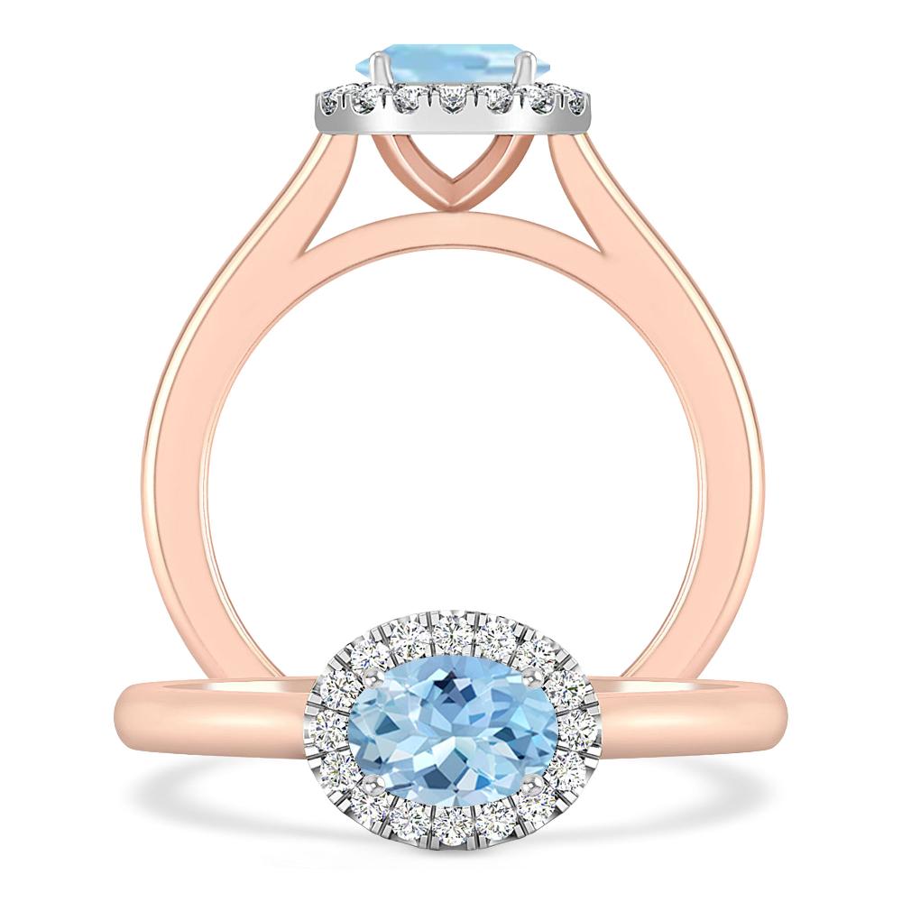 Rose Gold - Aquamarine