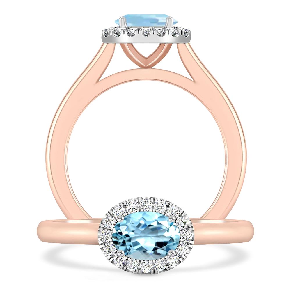 Rose Gold - Aquamarine