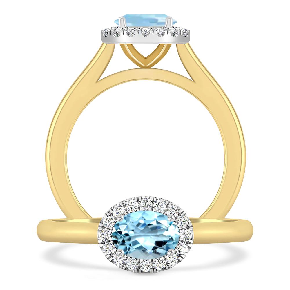 Yellow Gold - Aquamarine