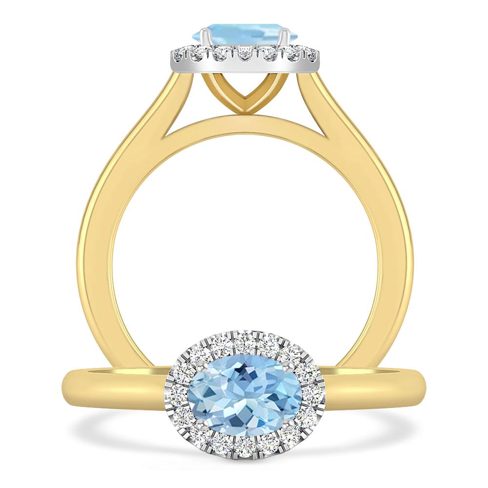 Yellow Gold - Aquamarine