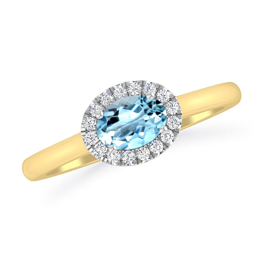 Yellow Gold - Aquamarine