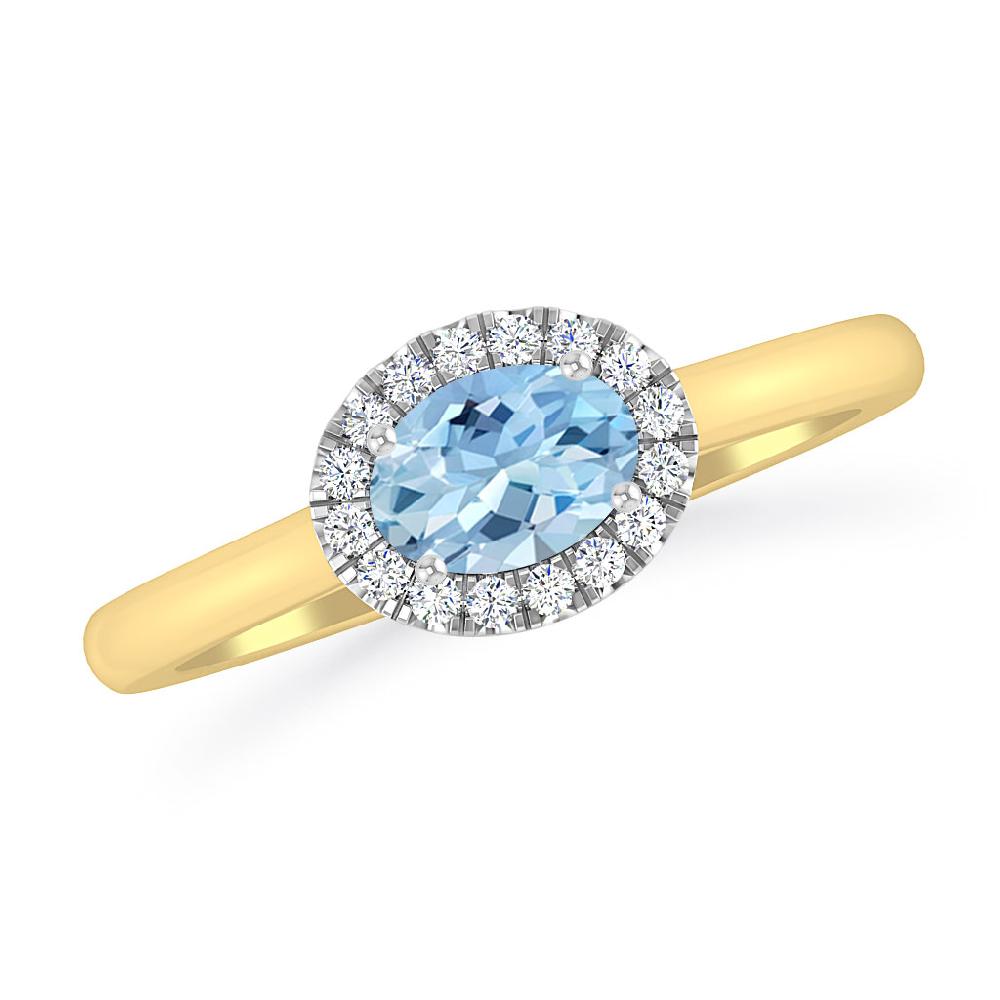 Yellow Gold - Aquamarine