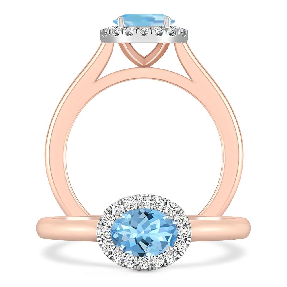 Rose Gold - Aquamarine