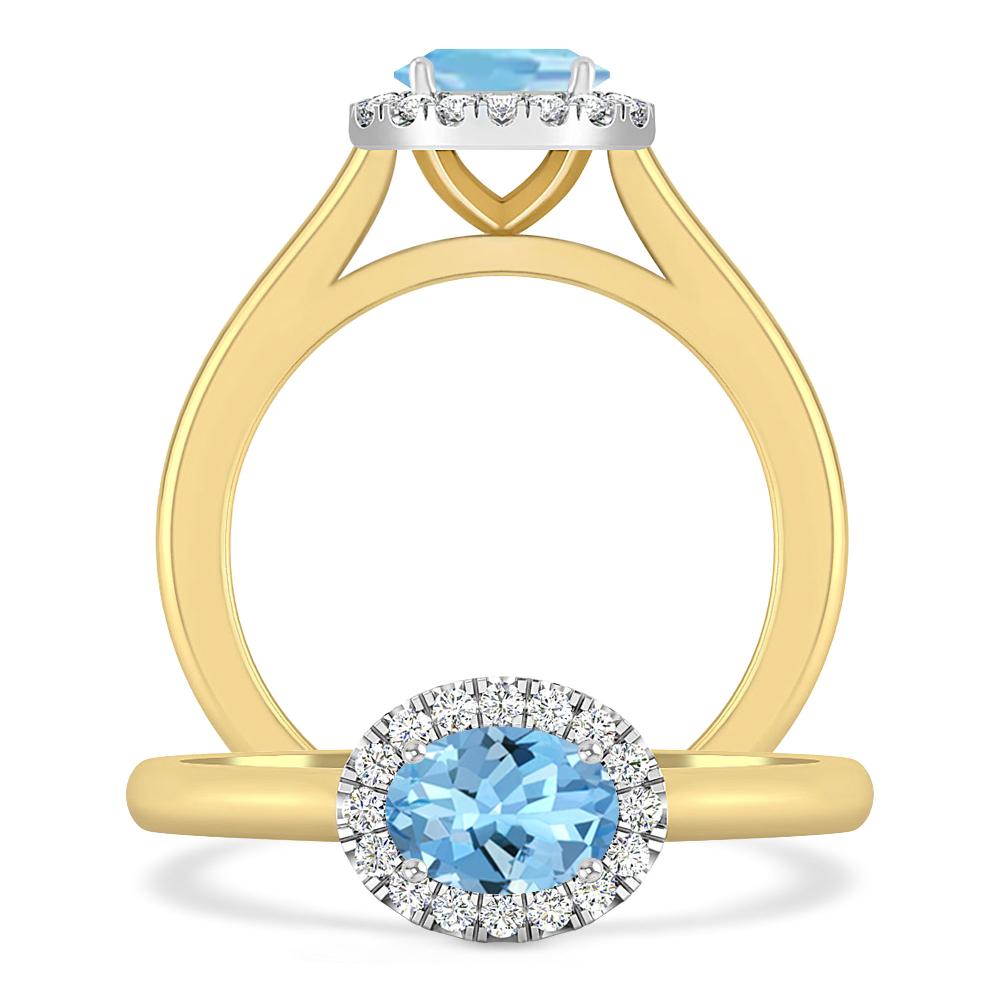 Yellow Gold - Aquamarine