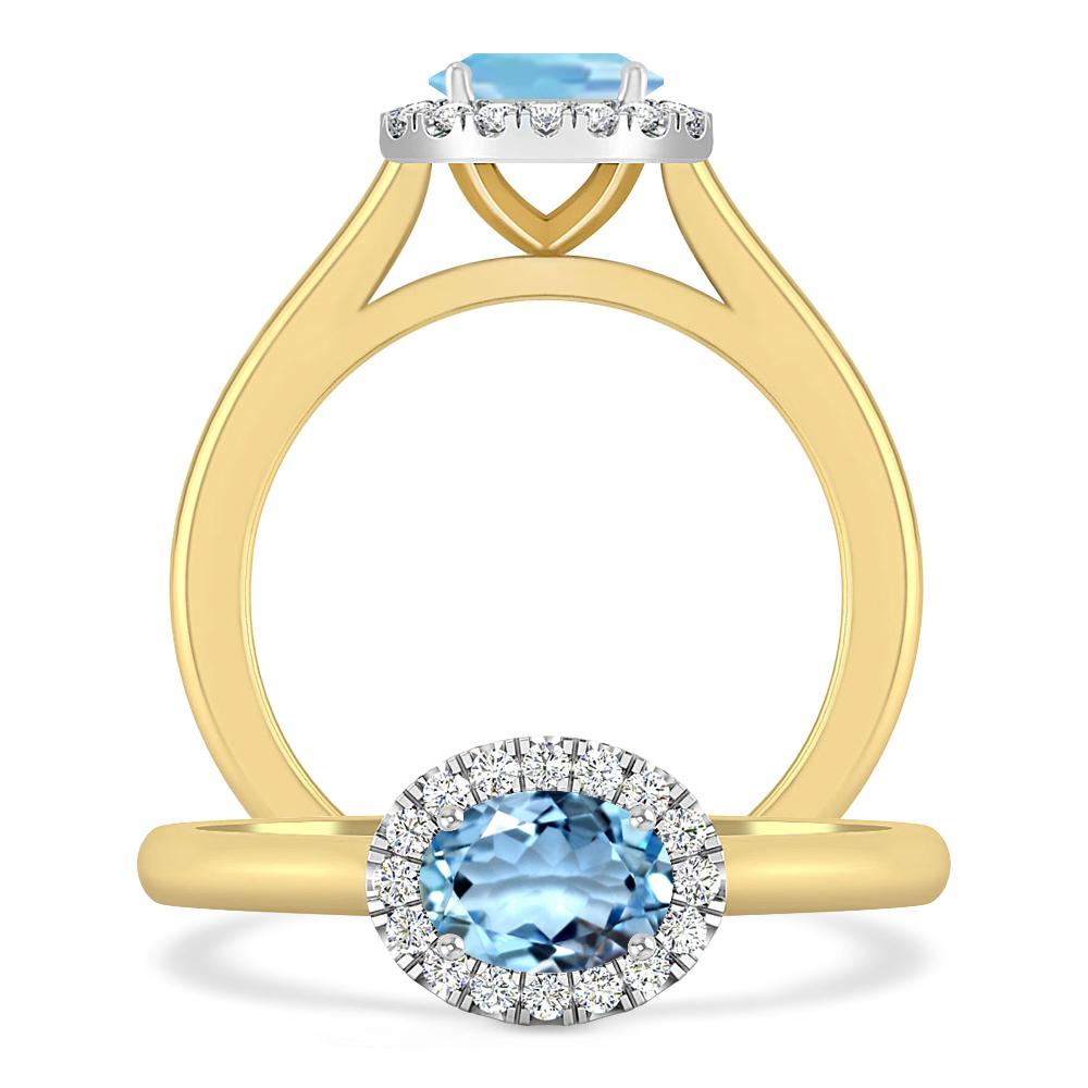 Yellow Gold - Aquamarine