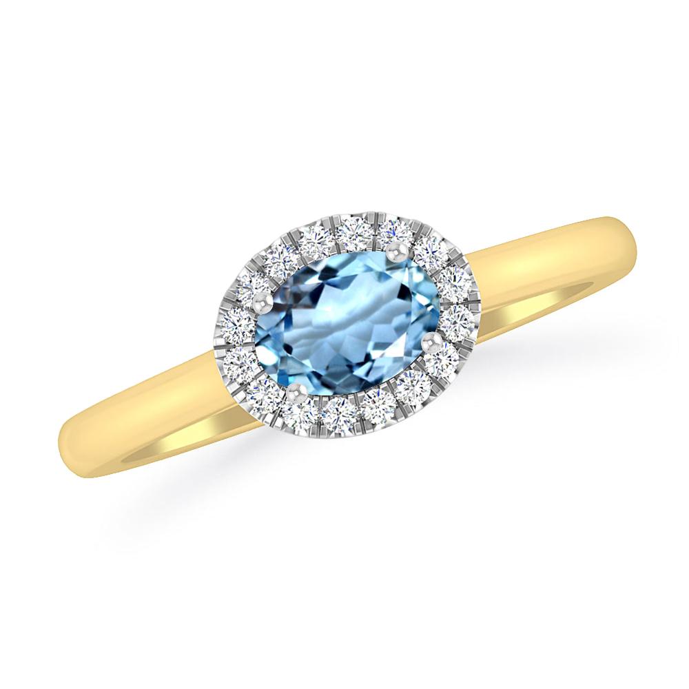 Yellow Gold - Aquamarine