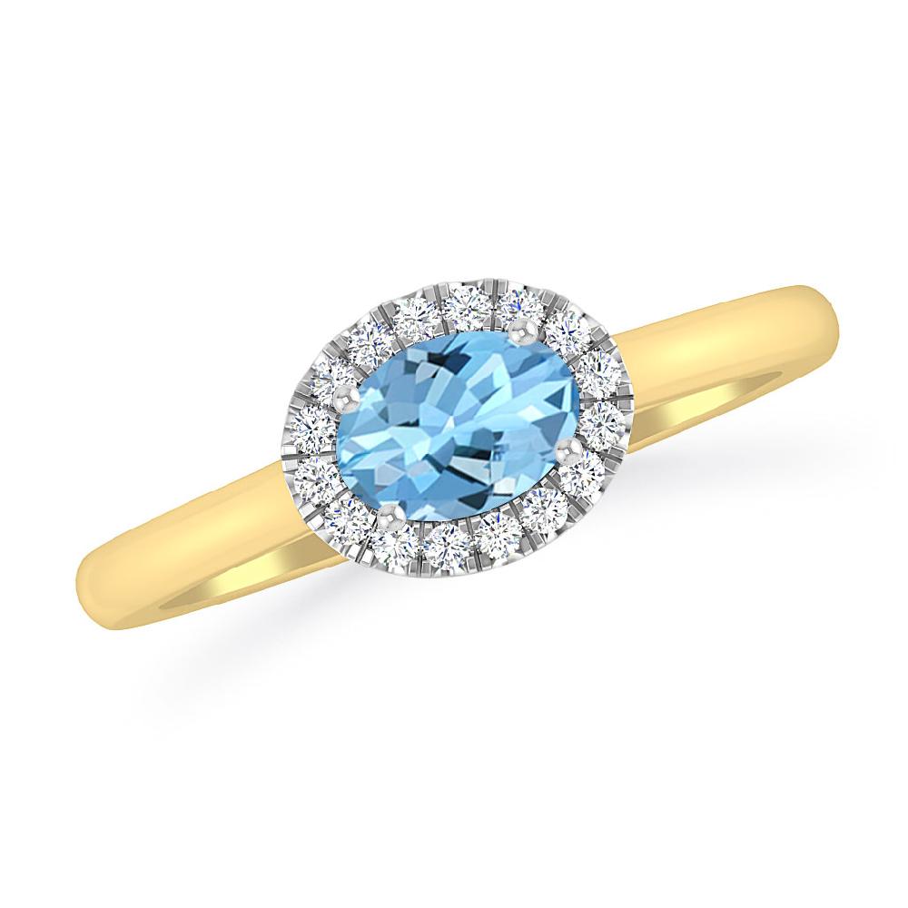 Yellow Gold - Aquamarine