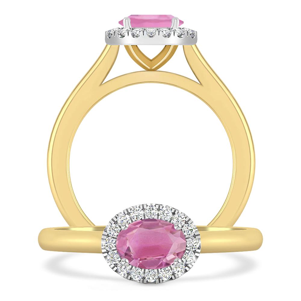 Yellow Gold - Pink Tourmaline