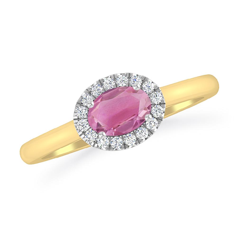 Yellow Gold - Pink Tourmaline