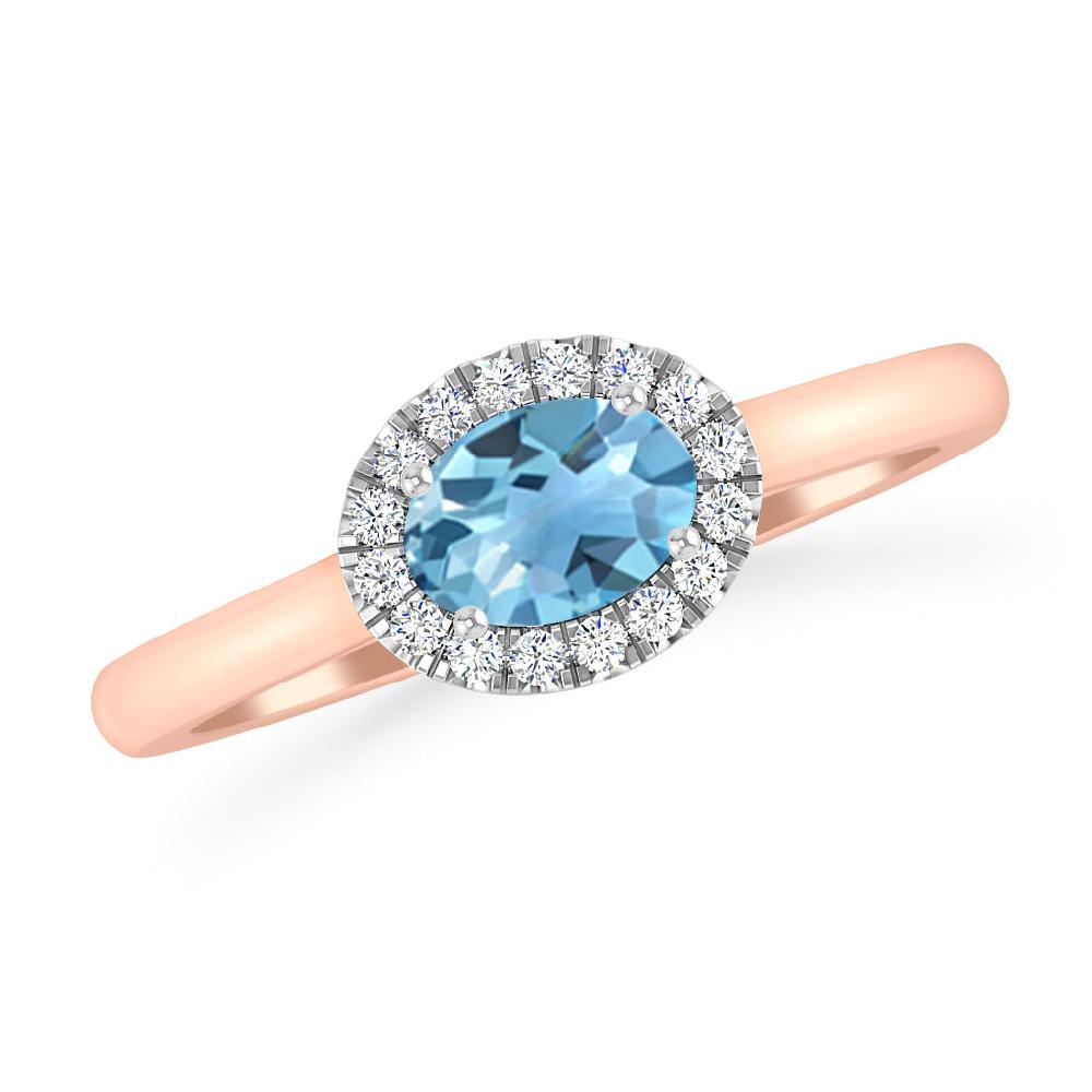 Rose Gold - Blue Topaz