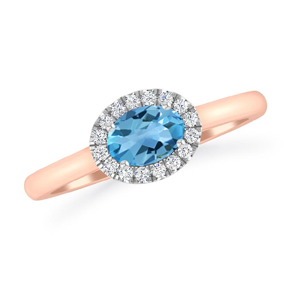 Rose Gold - Blue Topaz