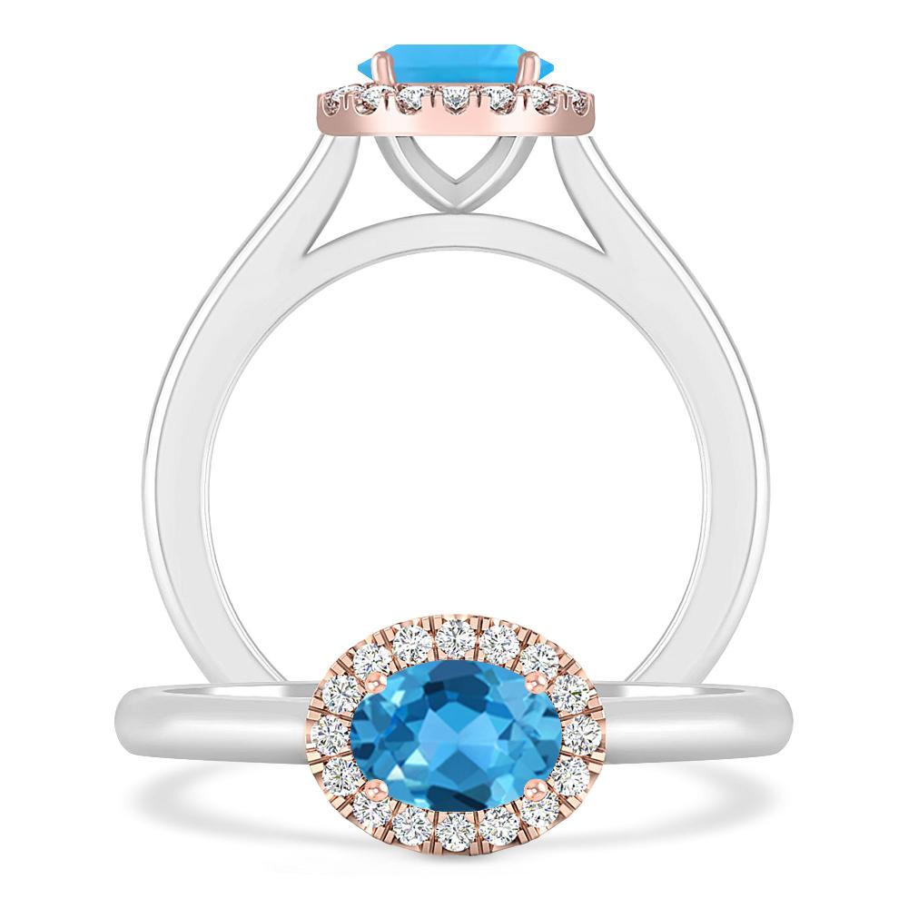 White Gold - Blue Topaz