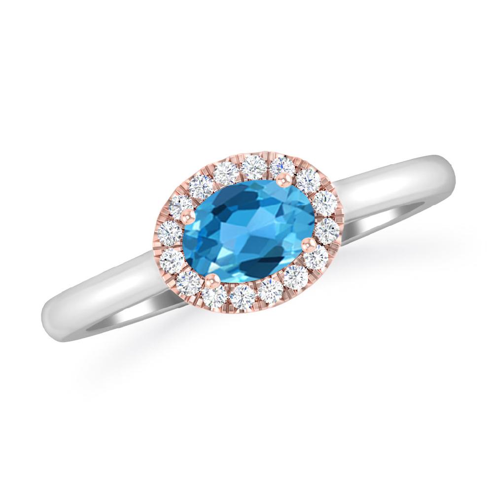 White Gold - Blue Topaz