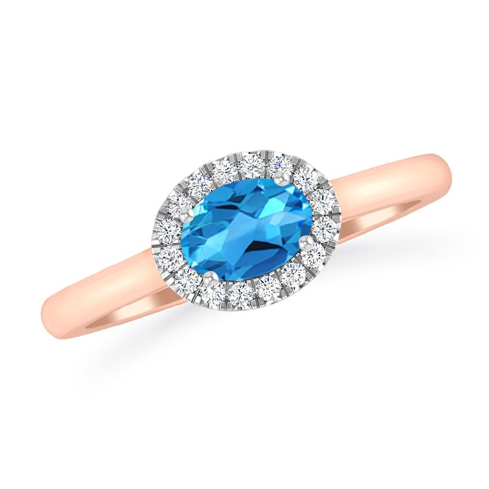 Rose Gold - Blue Topaz