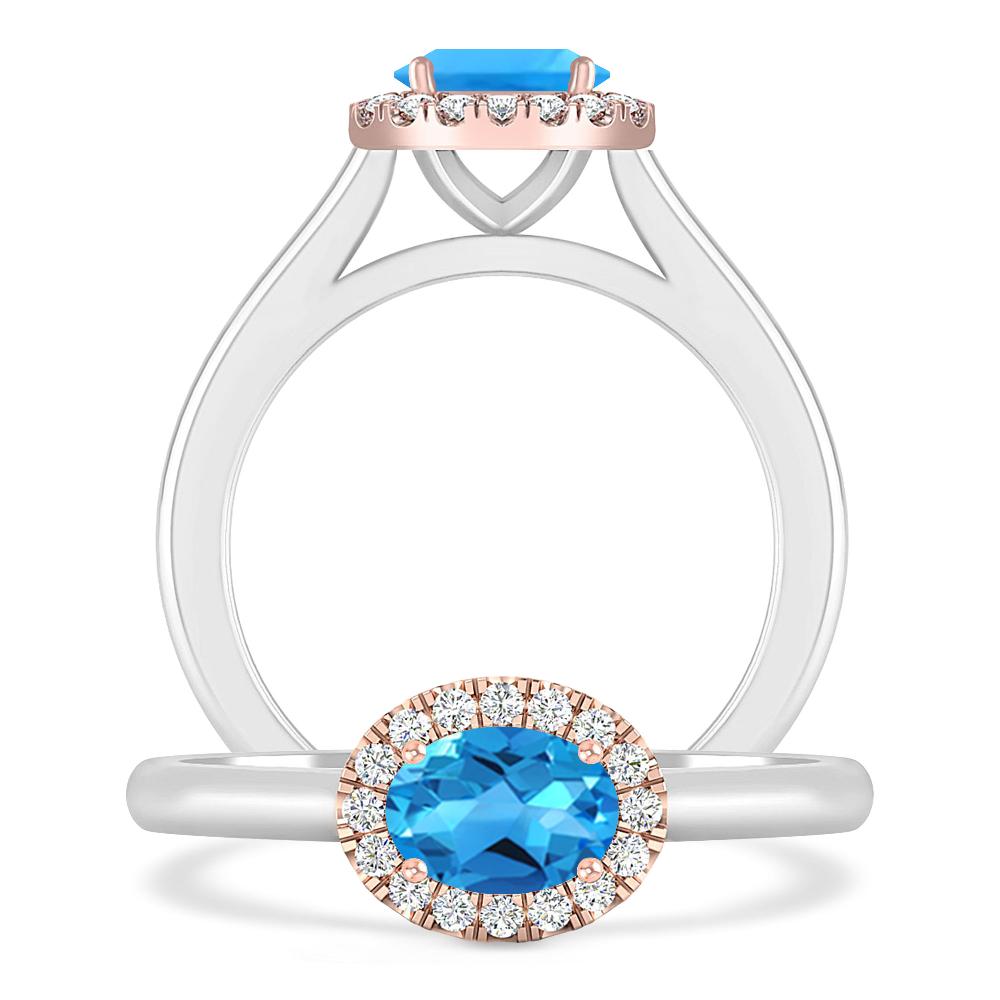 White Gold - Blue Topaz