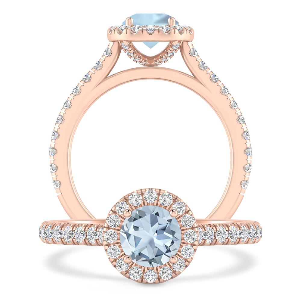 Rose Gold - Aquamarine