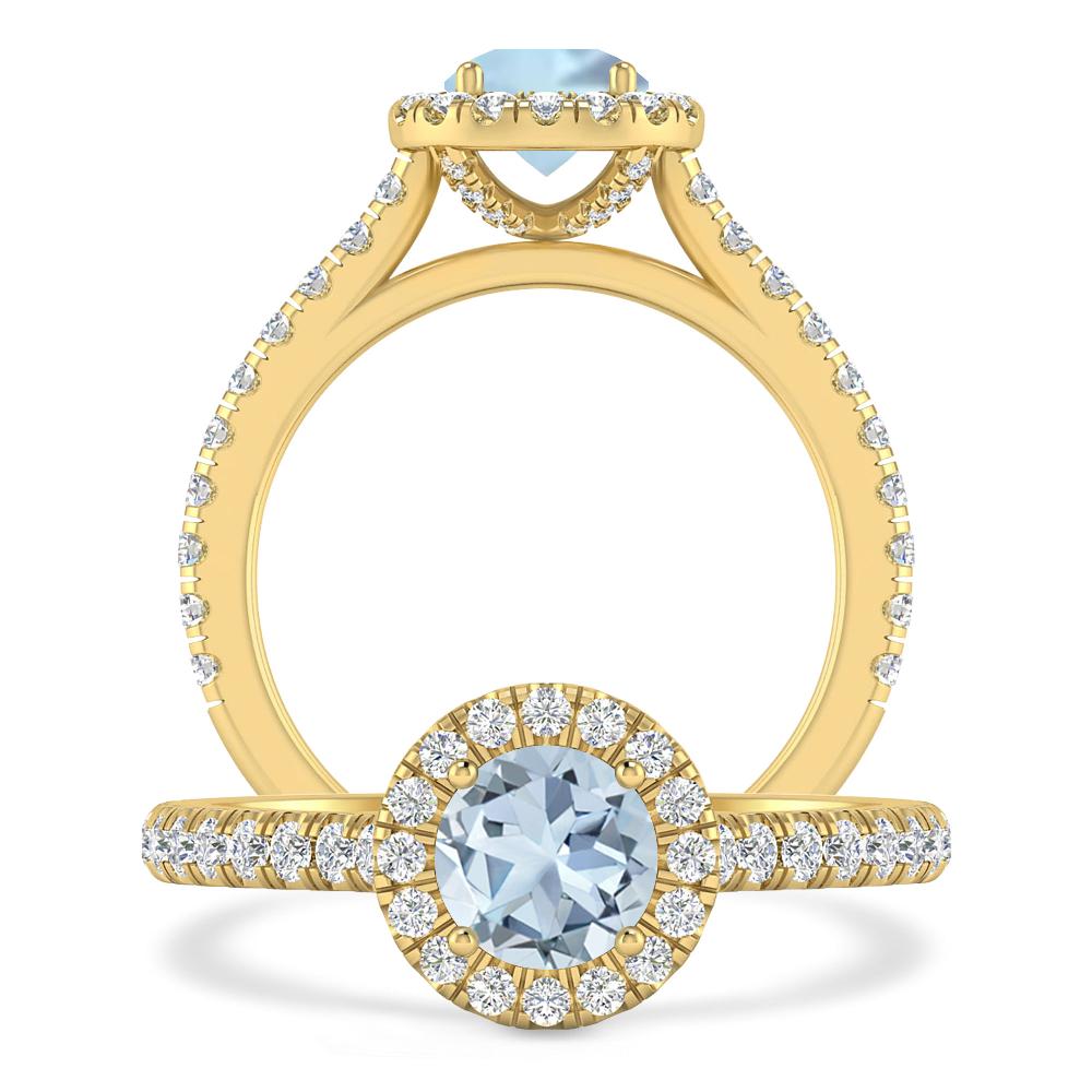 Yellow Gold - Aquamarine