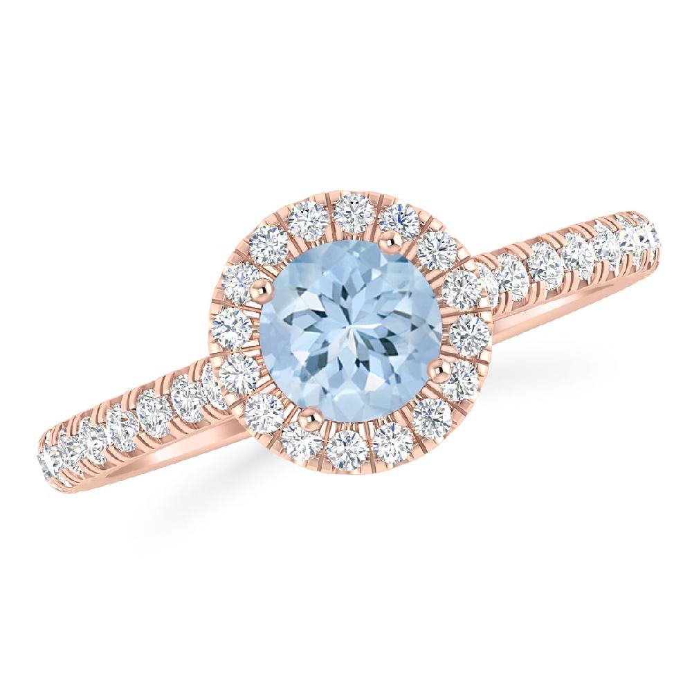 Rose Gold - Aquamarine