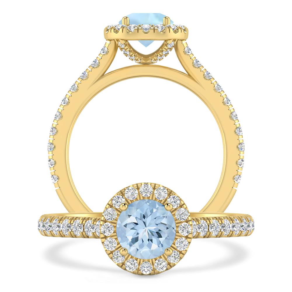 Yellow Gold - Aquamarine