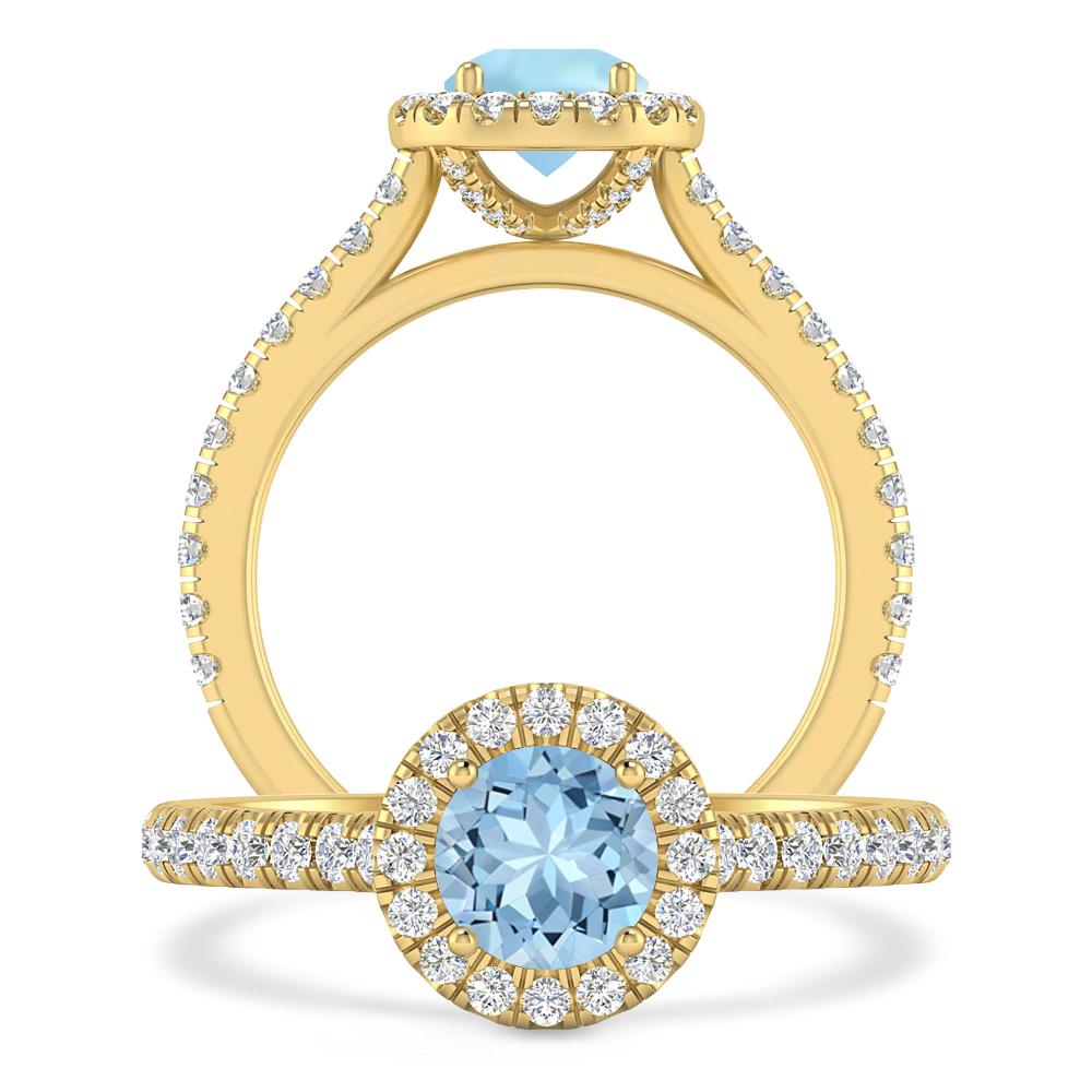 Yellow Gold - Aquamarine