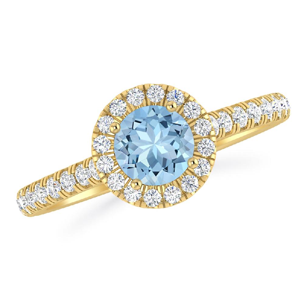 Yellow Gold - Aquamarine